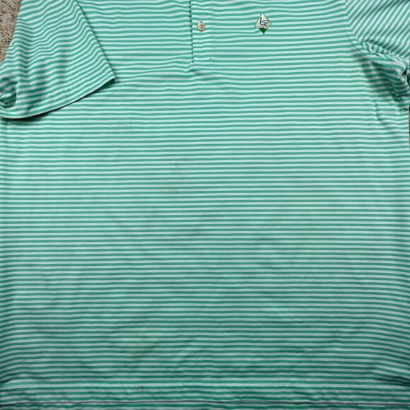 Vineyard Vines Mens Shirt XL Green Striped Short Sleeve Golf Club Emu Stretch - Picture 9 of 11